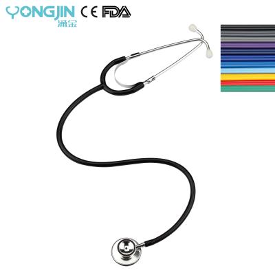 China Colorful Medical Adult Pulse Heart Sounds YJ S4301-BK White Metal Circle Aluminum Head Stethoscope for sale