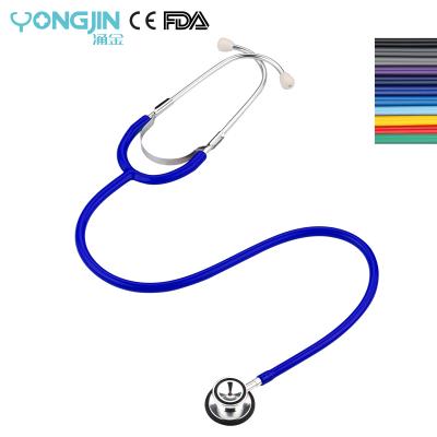 China Heart Sounds YJ S4201-IN Clinic Medical Adult Aluminum Metal Black Circle Pulse/Dual Head Stethoscope for sale