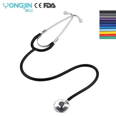 China Pulse/Heart Sounds Diagnosis Adult YJ S4211-DGY Metal Black Circle Aluminum Single Head Stethoscope for sale