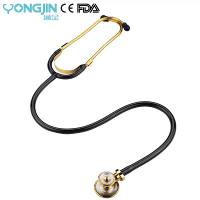 China Pulse Heart/Lung Sounds/Whispers Medical Golden Single Tube Sprague Rappaport Peristalsis Gastrointestinal Deluxe Diagnostic Fetal Stethoscope YJ S2514-GB for sale