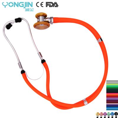 China Heart/Lung Pulse Sounds/Whispers Gastrointestinal Peristalsis YJ S2424-OR Sprague Rappaport Dual Tube Stethoscope Head Colorized Metal Luxury Medical for sale