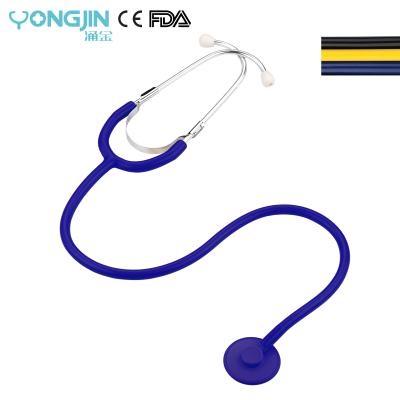 China Pulse / Heart Sounds YJ S5214-BU Medical Diagnostic Black Plastic Single Head Disposable Stethoscope for sale