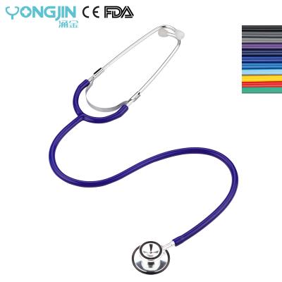 China Pulse / Dual Head Heart Sounds YJ S4201-PL Medical Adult Metal Black Circle Aluminum Stethoscope for sale