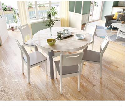 China Factory Price Modern Square Extendable Luxury Convertible Round Dining Table Furniture Set With Chair for sale