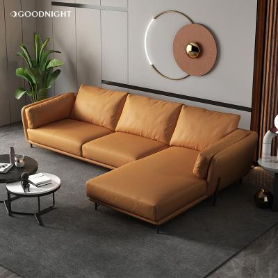 China Full Leather Modern Sectional Furniture Sofa Living Room Set GOOD NIGHT Modular Luxury Cowhide for sale