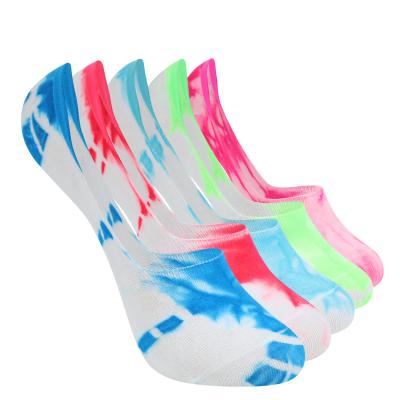 China Yiheng Breathable Breathable Hot Selling High Quality Soft Tie Dyed Women No Show Bumps Boat Socks for sale