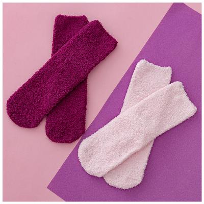 China Yiheng Winter Autumn Women's Thickened Socks Breathable Fuzzy Cozy Socks Tube Knitted Slipper for sale