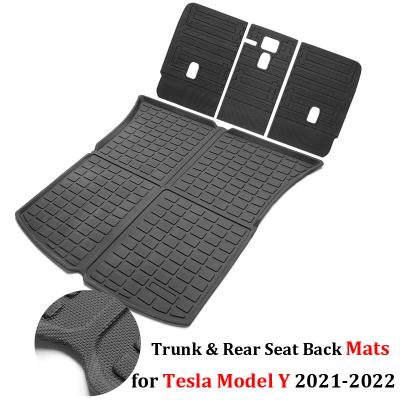 China Business/Mat For Tesla Model Y 2022 Luxury Rear Trunk Strip 2021 Car Rear Seat Cover Interior Accessories Waterproof Trunk Protector Cushion for sale