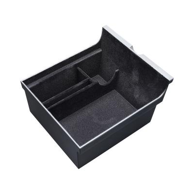 China ABS Central Control Armrest Storage Box Assembling Non-slip Shockproof Hidden Organizer Box Accessories ABS Storage For Model 3 for sale