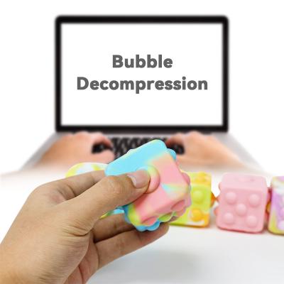 China Silicone Pushing Noise Bouncing Stress Reliever Square Bubble Toys for Kids and Adults 5CMx5CM for sale