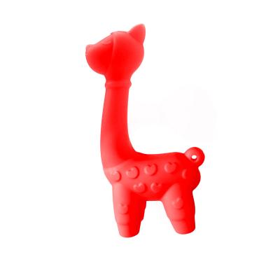 China Soft Toy Top Selling Cute Natural Giraffe Kids Toys Baby BPA Free Silicone Chew Toys Teether for sale