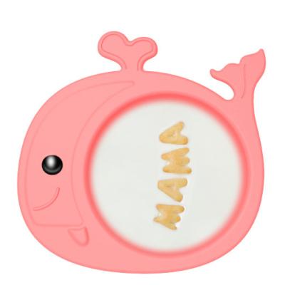 China Silicone Baby Dish Cartoon Shape Non-slip Eco-friendly Suction Silicone Baby Dish For Kids for sale