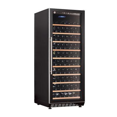 China Free Standing Hotel Compressor Shelves Wine Fridge 450L Wood 193 Bottles Direct Cooling Wine Cooler for sale