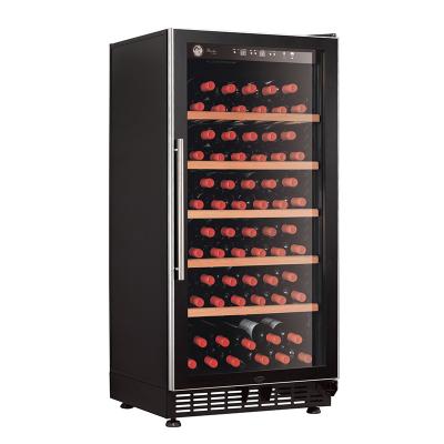 China Hotel 188L 72 Bottle Single Zone Compressor Direct Cooling Free Standing Wine Cooler for sale