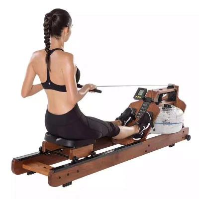 China High quality electromagnetic control cheap price water rowe wooden rowing machine for indoor exercise for sale