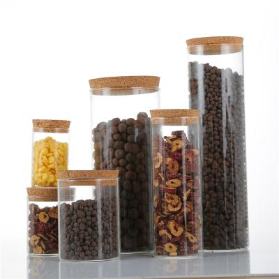 China Airtight Glass Storage Jars Spice Jar In High Borosilicate Sustainable Glass Tube Set Glass Storage Jar With Lid for sale