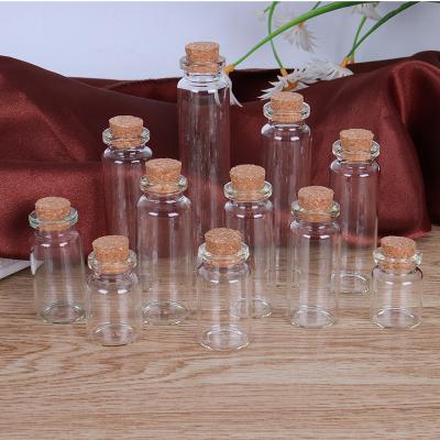 China Personal Care 10Ml Vial Labels Wishing Bottle Pendants Vial Necklace Glass Spice Jar with Wooden Lid for sale