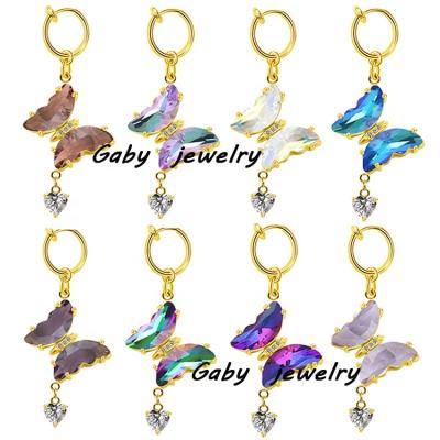 China FASHIONABLE Popular Gaby Butterfly Non Piercing Dangling Belly Ring Clip On Belly Ring Body Jewelry for sale