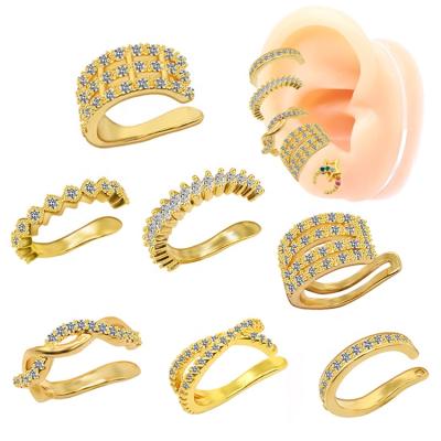 China TRENDY hot sale Gaby ear cuffs non pierced earrings clip on earrings fake gold earring circle non piercing earring for sale