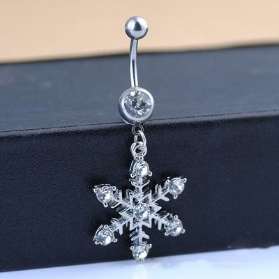 China Gaby TRENDY New Design Belly Rings Dangle Snow Design Belly Rings Surgical Steel Dermal Piercing Jewelry for sale