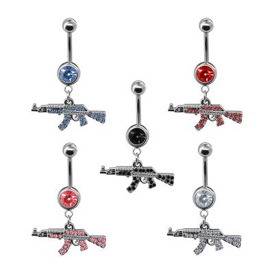 China New FASHIONABLE Design Gaby Belly Rings Gun CC Wholesale Belly Rings Dangle Belly Ring Piercing Jewelry for sale