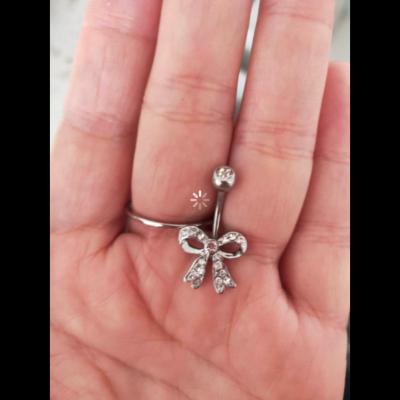 China FASHIONABLE Hot Sale Gaby Butterfly Belly Rings CZ Stainless Steel Belly Rings Body Piercing Jewelry for sale