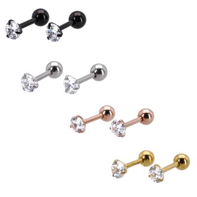 China FASHIONABLE helix tragus earrings cartilage stainless steel zircon Gaby Gold piercing earring jewelry for sale