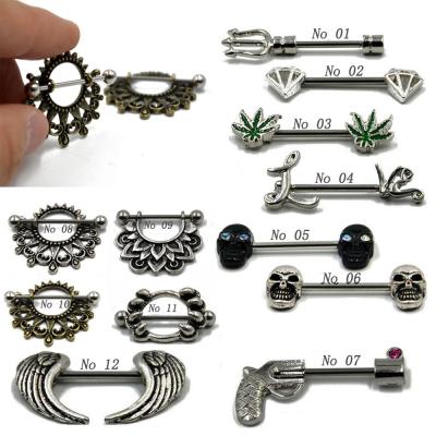 China Gaby's New Cool Design Stainless Steel Nipple Rings Darkly Rings Nipple Rings Piercing Wholesale Body Jewelry for sale