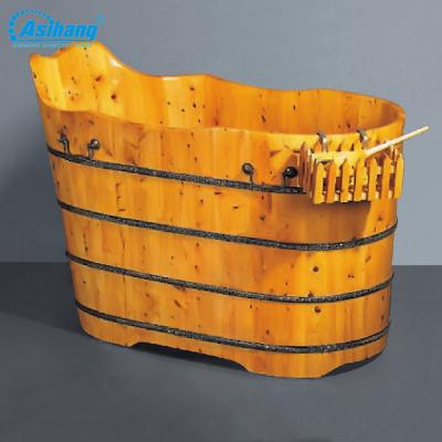 China Healthy Soild 1200mm Wooden Barrel Freestanding Bathtub Eco - Friendly for sale