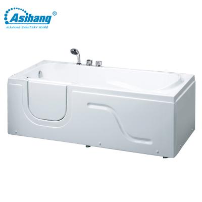 China Old man hot and cold white acrylic bathtub left apron old man hot and cold white acrylic bathtub for sale