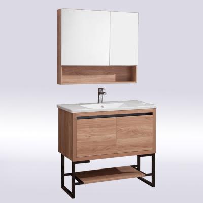 China New Design Low Price Waterproof Chinese Bathroom Cabinet Mirror Floor Cabinet for sale