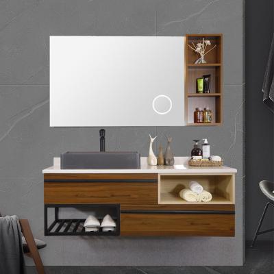 China Aishang Waterproof European High Quality Plywood Bathroom Vanity Cabinet With LED Mirror Cabinet for sale