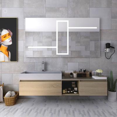 China Aishang Waterproof Bathroom Furniture For Hotel Bathroom Vanity Cabinet With Led Mirror for sale