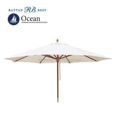 China Round Shape Modern Wooden Umbrella Outdoor Umbrella for sale