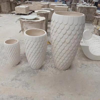 China Wholesale modern new design estate fiberstone garden pots and planters for sale