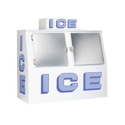 China 1699L Single-temperature Aluminum Ice Cube Storage Bin 2 Door Slant Ice Bag Freezer for sale