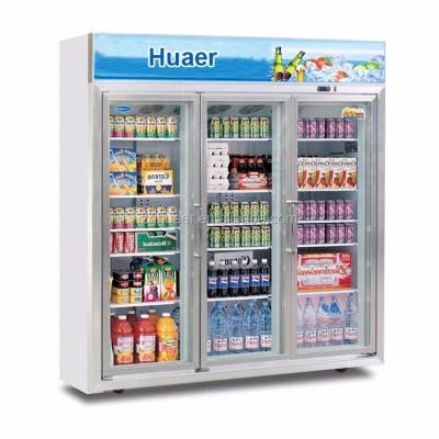 China Single-Temperature Showcase Beverage Showcase Refrigerator / Beverage Glass Display Cooler for sale