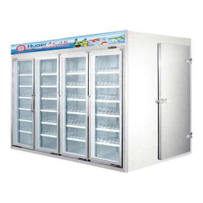 China Commercial Container Supermarket Cold Room Display Glass Door Walk In Cooler for sale