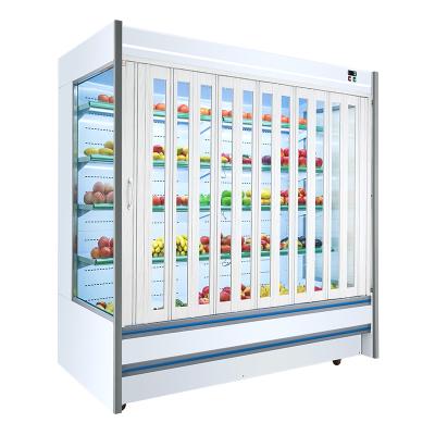 China Single-temperature huaer open freezer meat display multideck showcase fruit freezer for sale