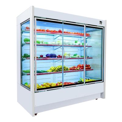 China Single-temperature Multi Deck Open Meat Display Fridge Fruit In Supermarket for sale