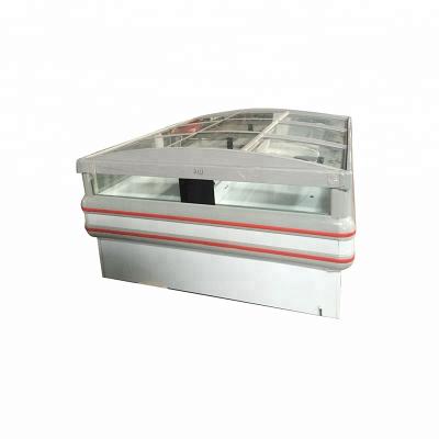 China Custom Single-Temperature Refrigerated Door Island Glass Top Slide Display Freezer for sale