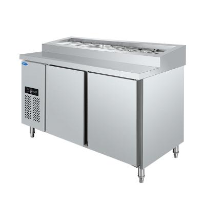 China Single-Temperature Salad Counter Mobile Cooler Countertop Commercial Salad Counter for sale