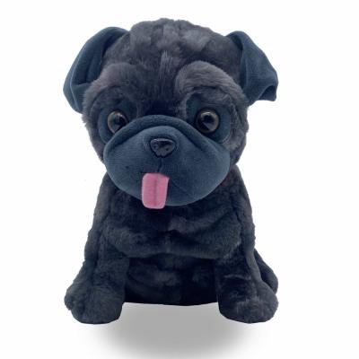 China Cute Fun Customized 12 Inch Promotional Black Plush Stuffed Shar Pei Dog Toys For Kids for sale