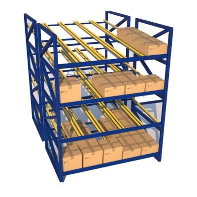 China Suitable For Living Outdoor Warehouse Storage Pallet Rack System Gravity Flow Cardboard With Roller for sale