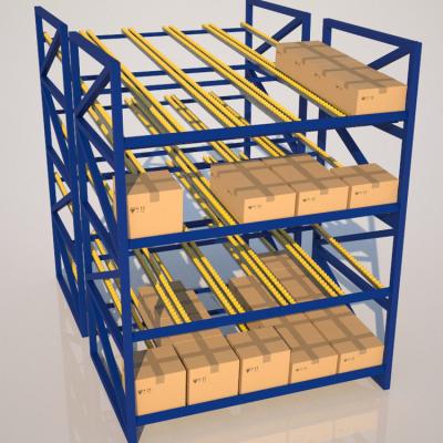 China Suitable for Outdoor Cardboard Live Storage Racking System with roller for pallet racking and longspan shelving system for sale