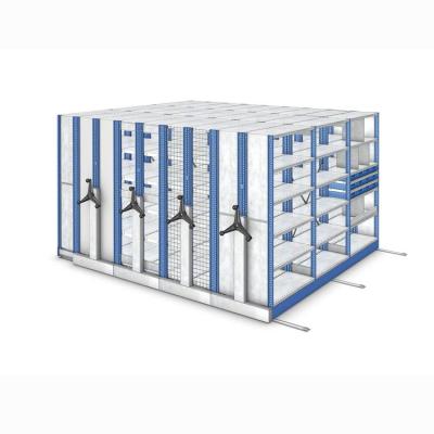 China Maximum corrosion protection rating and mobile storage shelving for space saving panel rail hinge mobile rack for sale