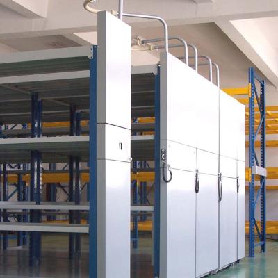 China Light Duty Manual Moble Steel Q235 Racking / Multilayer Bookcase Storage Solution for sale