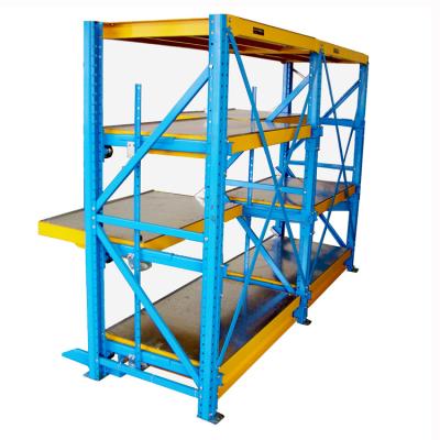 China Tooling Storage Multi Function Mold Storage Rack With Manual Crane And Sliding Drawer for sale