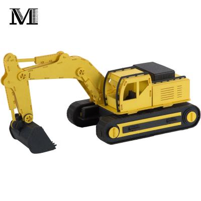 China Wholesale 2022 Color Paper Customize Model Kids Digger 3D Puzzle Paper Age For 10 Years Old Boy Educational Excavator Activity Toys For Kids for sale