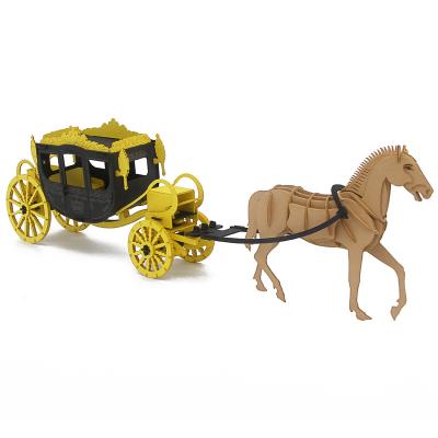 China DIY TOY Custom Royal Carriage Birthday Boys Girl Gifts IQ Games Model Toys Wholesale Paper DIY 3D Novelty Mind Children Educational Puzzles for sale